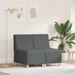 vidaXL Sofa Stoel Licht Grijs 55 cm Stof 2 pcs Donkergrijs, Verzenden, Nieuw