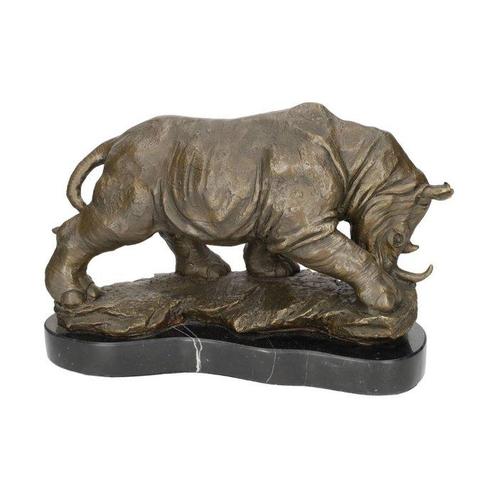 Beeldje - Neushoorn - Brons, Antiek en Kunst, Kunst | Designobjecten