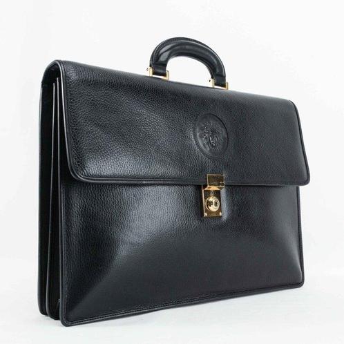 Gianni Versace - Vintage Leather Medusa Head Business Bag in, Handtassen en Accessoires, Tassen | Damestassen