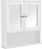 Spiegelkast -  - Hangende plank - Make-up opberg - Wit, Huis en Inrichting, Badkamer | Badkamermeubels, Ophalen of Verzenden, Nieuw