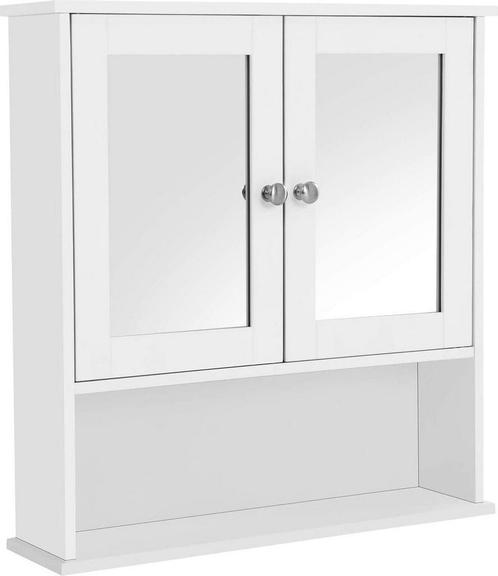 Spiegelkast -  - Hangende plank - Make-up opberg - Wit, Huis en Inrichting, Badkamer | Badkamermeubels, Nieuw, Ophalen of Verzenden