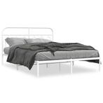 Wit Bedframe Metaal 135x190 | Tweede Kansje | OP = OP, Verzenden, Wit, Nieuw, Metaal