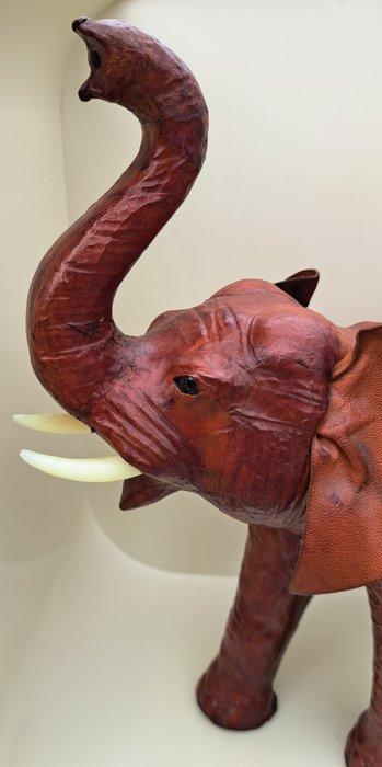 Sculpture, Olifant in leder - 34 cm - Cuir