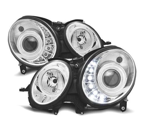 Phares Led Daylight Pour Mercedes Et W211 06-09 Fond Chromé, Auto-onderdelen, Verlichting, Verzenden