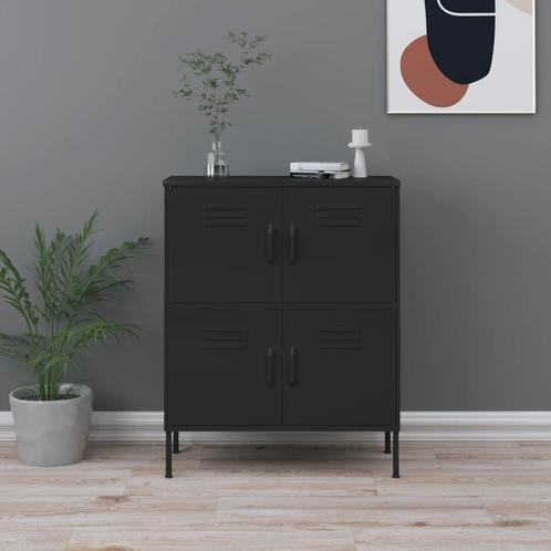 vidaXL Opbergkast 80x35x101,5 cm staal zwart, Huis en Inrichting, Kasten | Overige, Nieuw, Verzenden