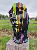Beeld, head black with color paint - 50 cm - polyresin