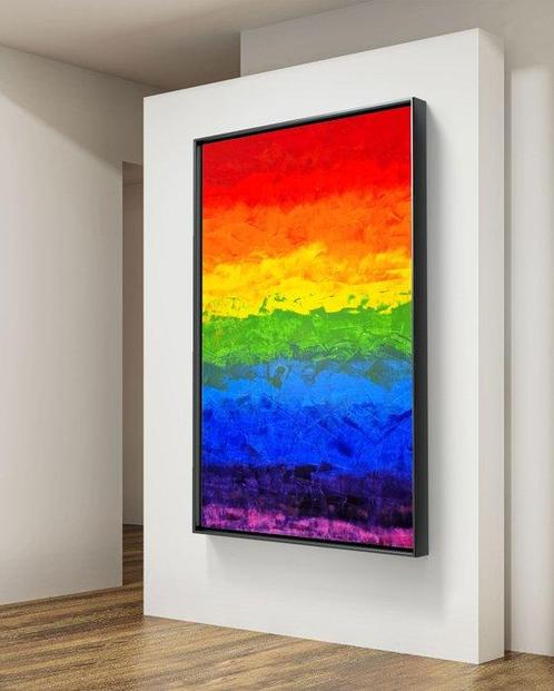 Micha Lenartowicz (Lenar) - Rainbow Abstract - XXL, Antiek en Kunst, Kunst | Schilderijen | Modern