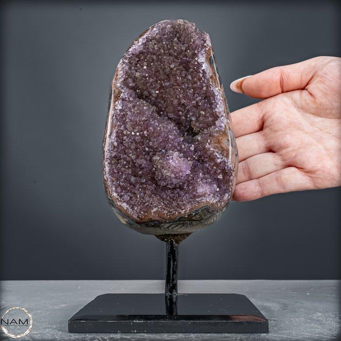 Natuurlijke amethistdruse op standaard uit Uruguay –, Verzamelen, Mineralen en Fossielen