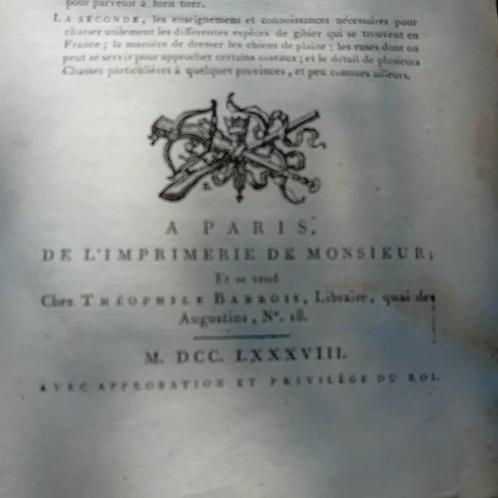 Magné De Marolles - a chasse au fusil - 1788, Antiek en Kunst, Antiek | Boeken en Manuscripten