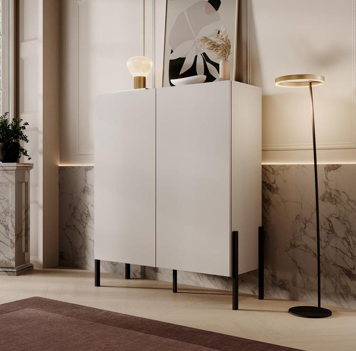 Meubella Dressoir Jordy beige 114 cm, Huis en Inrichting, Kasten | Dressoirs, 25 tot 50 cm, Nieuw, 100 tot 150 cm, Verzenden