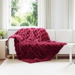 vidaXL Faux Konijnenbont Dekentje Bordeaux Rood 150 x 220 cm, Verzenden