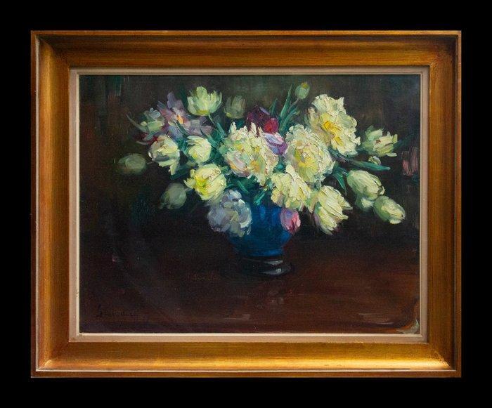 Hubert Glansdorff (1877-1963) - Pivoines dans un vase, Antiquités & Art, Art | Peinture | Classique