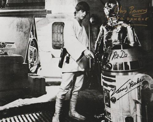 Star Wars - Signed by Kenny Baker (+) (R2-D2) and Chris, Verzamelen, Film en Tv