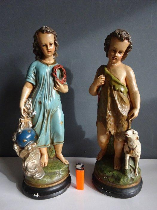 Beeld, Religieuze Beelden Jezus Gods Lam en Johannes de, Antiek en Kunst, Antiek | Boeken en Manuscripten