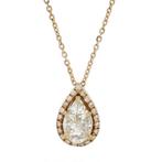 Collier avec pendentif - 18 carats Or rose -  0.80ct. tw., Handtassen en Accessoires