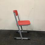 complete set van 9 stuks schoolstoelen Eromes, rood - grijs, Gebruikt, Hout, Vijf, Zes of meer stoelen
