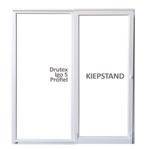 PVC kiepschuifpuien-kiep b200xh215 cm Wit L, Gevelraam of Ruit, Nieuw, Dubbelglas, 160 cm of meer
