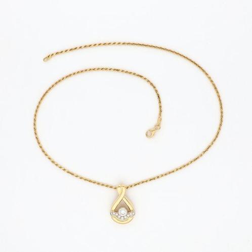 Halsketting - 18 karaat Geel goud Diamant (Natuurlijk), Handtassen en Accessoires, Kettingen