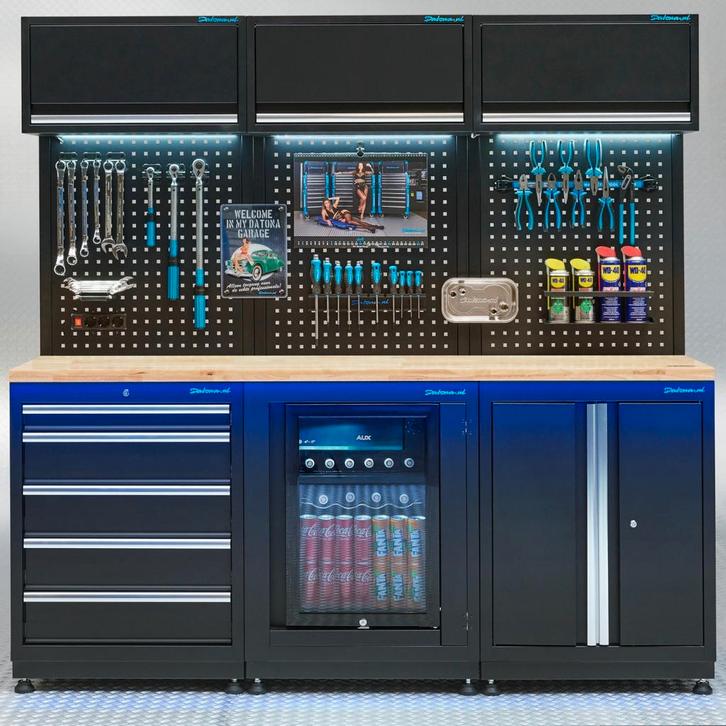 Datona Werkplaatsinrichting PREMIUM eiken werkblad met, Doe-het-zelf en Bouw, Werkbanken, Ophalen of Verzenden