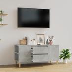 vidaXL Tv-meubel 102x44,5x50 cm bewerkt hout betongrijs, Huis en Inrichting, Kasten |Televisiemeubels, Nieuw, Verzenden
