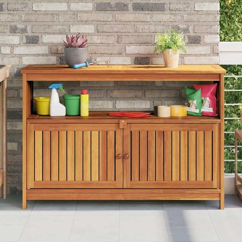 vidaXL Tuinwandtafel 110x35x75 cm massief acaciahout, Tuin en Terras, Tuintafels, Nieuw, Verzenden
