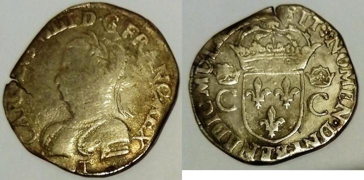 France Dup 1077 Charles Ix Teston 1573 T Nantes 8 Typ, Postzegels en Munten, Munten | Europa | Niet-Euromunten, België, Verzenden