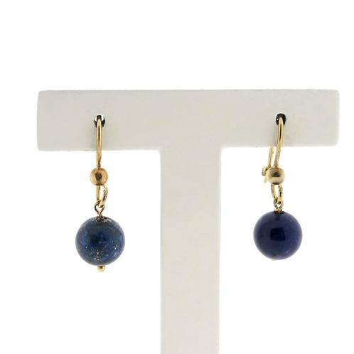 Gouden oorhangers met lapis lazuli | Vintage (oorbellen), Handtassen en Accessoires, Oorbellen, Overige kleuren, Gebruikt, Met edelsteen