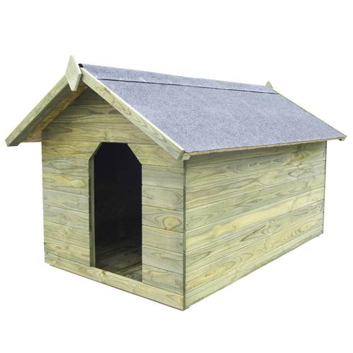 Hondenhok met opklapbaar dak geïmpregneerd grenenhout, Dieren en Toebehoren, Hondenhokken, Verzenden