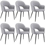 tectake Eetkamerstoel Sachel, fluweellook, gestoffeerd, 120, Huis en Inrichting, Verzenden, Nieuw