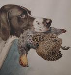 Boris Riab (1898-1975) - Scena di Caccia - Pointer e starna, Antiek en Kunst