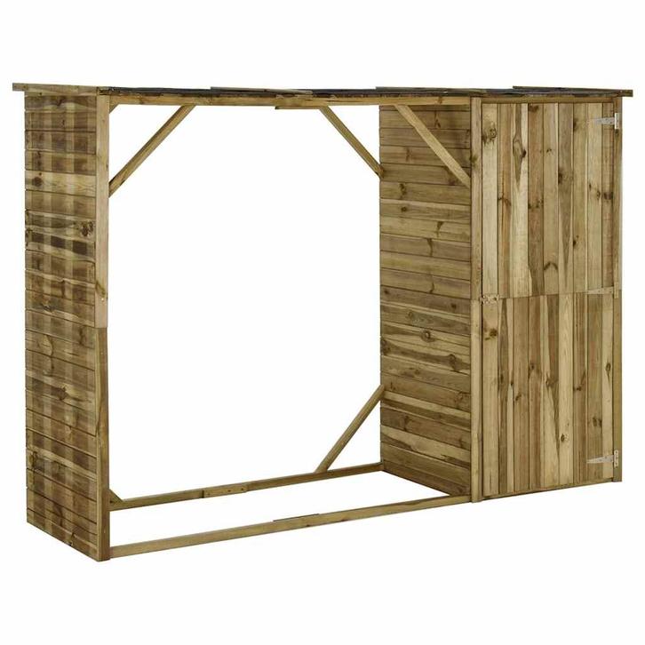 vidaXL Tuinschuur 253x80x170 cm grenenhout, Tuin en Terras, Tuinhuizen, Nieuw, Verzenden