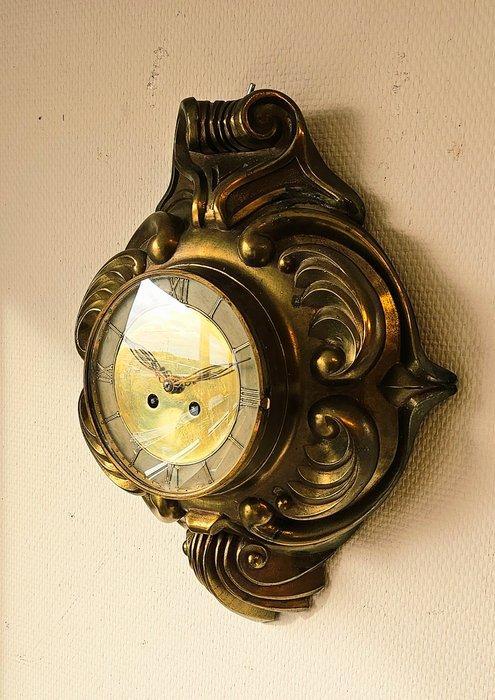 Wandklok - Brons, Messing, Glas - 1880-1920, Antiek en Kunst, Antiek | Klokken