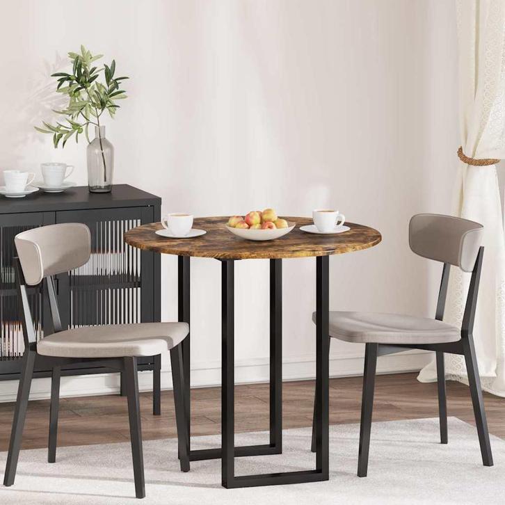 vidaXL Tafelblad Gerookt eiken 80 x 80 x 1,5 cm Bewerkt hout, Huis en Inrichting, Tafelonderdelen, Nieuw, Verzenden