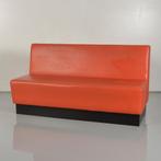 Treinbank Frontseat - Oranje leder  - 160 x 90 cm, Huis en Inrichting, Zetels | Zetels, Ophalen of Verzenden, Nieuw