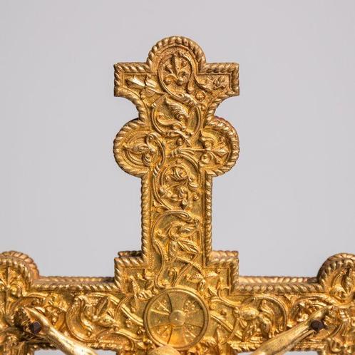 Altaarkruis, 19e siècle, bronze - Bronze - 1850-1900, Antiek en Kunst, Kunst | Niet-Westerse kunst