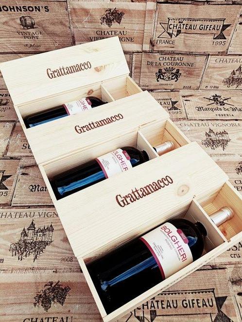 2022 Podere Grattamacco Rosso - Bolgheri DOC - 3 Magnums, Verzamelen, Wijnen