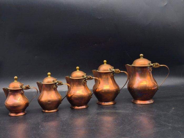 Kruik (5) - Koper, Messing - Vazen en koperen kannen., Antiquités & Art, Antiquités | Ustensiles de cuisine