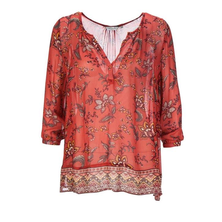 Frogbox • rode tuniek met bloemen • M (38), Kleding | Dames, Blouses en Tunieken, Rood, Nieuw, Maat 38/40 (M), Verzenden