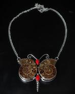 Prachtige ammoniet- en koraal-handgemaakte 925 zilveren, Verzamelen