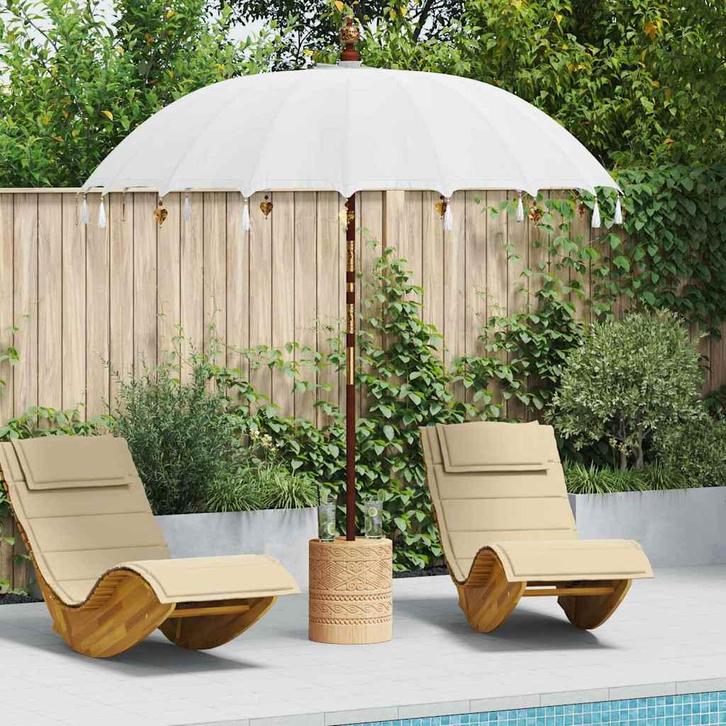 vidaXL Balinese Parasol Crème 215 x 215 x 260 cm Katoen, Tuin en Terras, Parasols, Nieuw, Verzenden