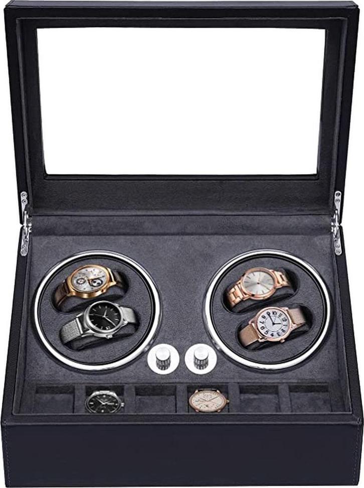 Watchwinder - Horloge doos - Horloge winder - Zwart - Olvy, Handtassen en Accessoires, Horloges | Heren, Nieuw, Verzenden