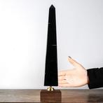 Zwarte Obsidiaan Obelisk - Zeer Exclusief Mineraal - Houten, Nieuw