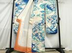 Kimono - Luxe zuiver zijde Furisode – Bloemenpracht met Koma