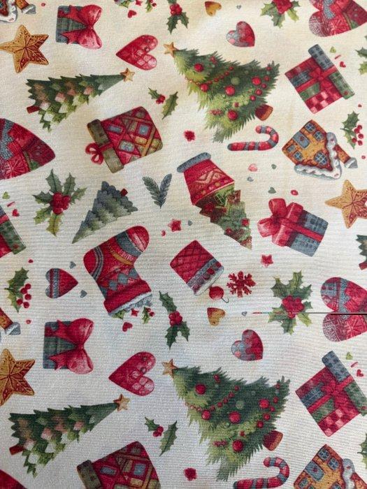 Elegante stof met patchworkthema voor een vrolijk kerstfeest, Diversen, Kerst