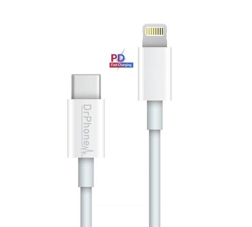 DrPhone LUNAR - USB-C Naar Lightning Kabel - Fast Charge 9V, Informatique & Logiciels, Pc & Câble réseau, Envoi