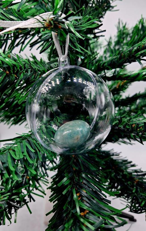 Edelsteen kerstbal Amazoniet, Handtassen en Accessoires, Edelstenen, Ophalen of Verzenden