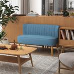 Loveseat - Linnen look - Houten poten - Blauw, Ophalen of Verzenden, Nieuw, Stof, Modern