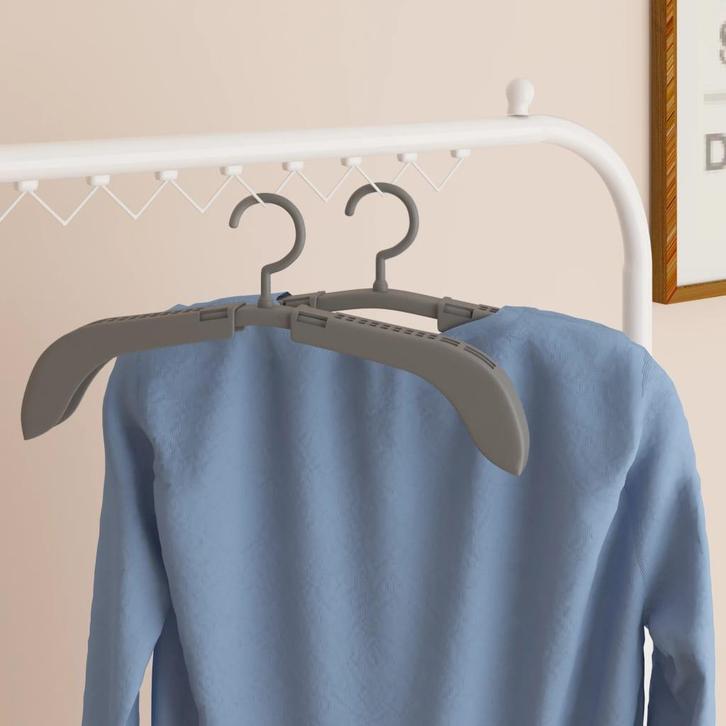 vidaXL Kledinghanger uittrekbaar 10 st grijs, Huis en Inrichting, Kasten | Kleerkasten, Nieuw, Verzenden