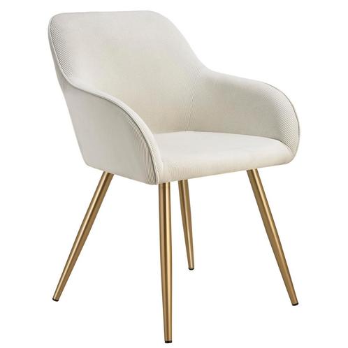 tectake Eetkamerstoel Marilyn, koordlook, gestoffeerd - crem, Huis en Inrichting, Stoelen, Verzenden
