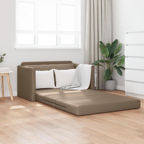 vidaXL Vloersofa Bed 2-in-1 Cappuccino 124x71x78 cm, Huis en Inrichting, Zetels | Zetels, Nieuw, Verzenden